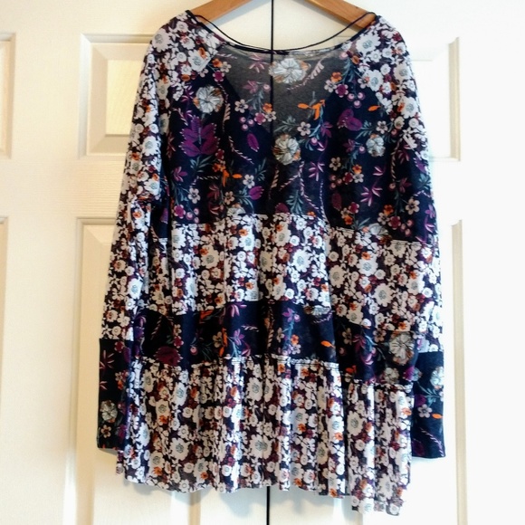 Free People Isabelle Tunic Top Floral Boho Small - Picture 5 of 8
